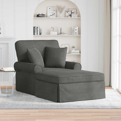 Chaise Lounge Med Volant Med Pude 3 Dele Velourstof