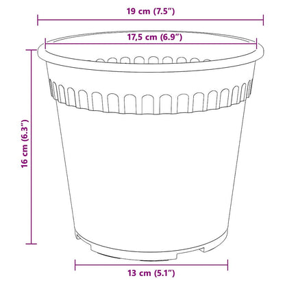 Plantepotter 6 Dele Ø 19 X 16 Cm Plastik - Billede 11