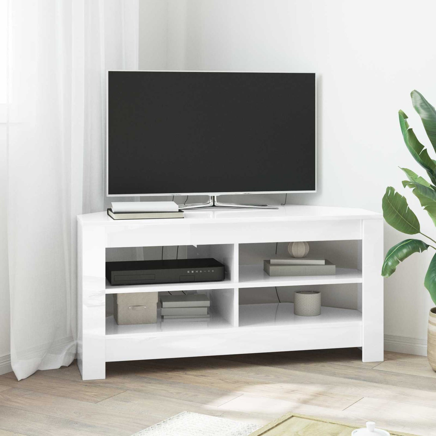 Hjørnetvskab 102 X 40,5 X 45 Cm Konstrueret Træ - Variant 889779