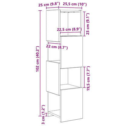 Hjørneskab 25,5x25x102cm Konstrueret Træ - Billede 10