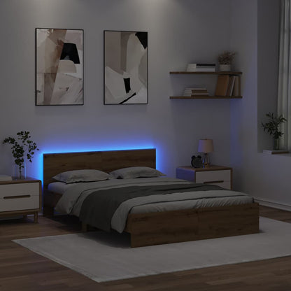 Sengestel Artisan Egetræ 150 X 200 Cm Konstrueret Træ - Billede 4