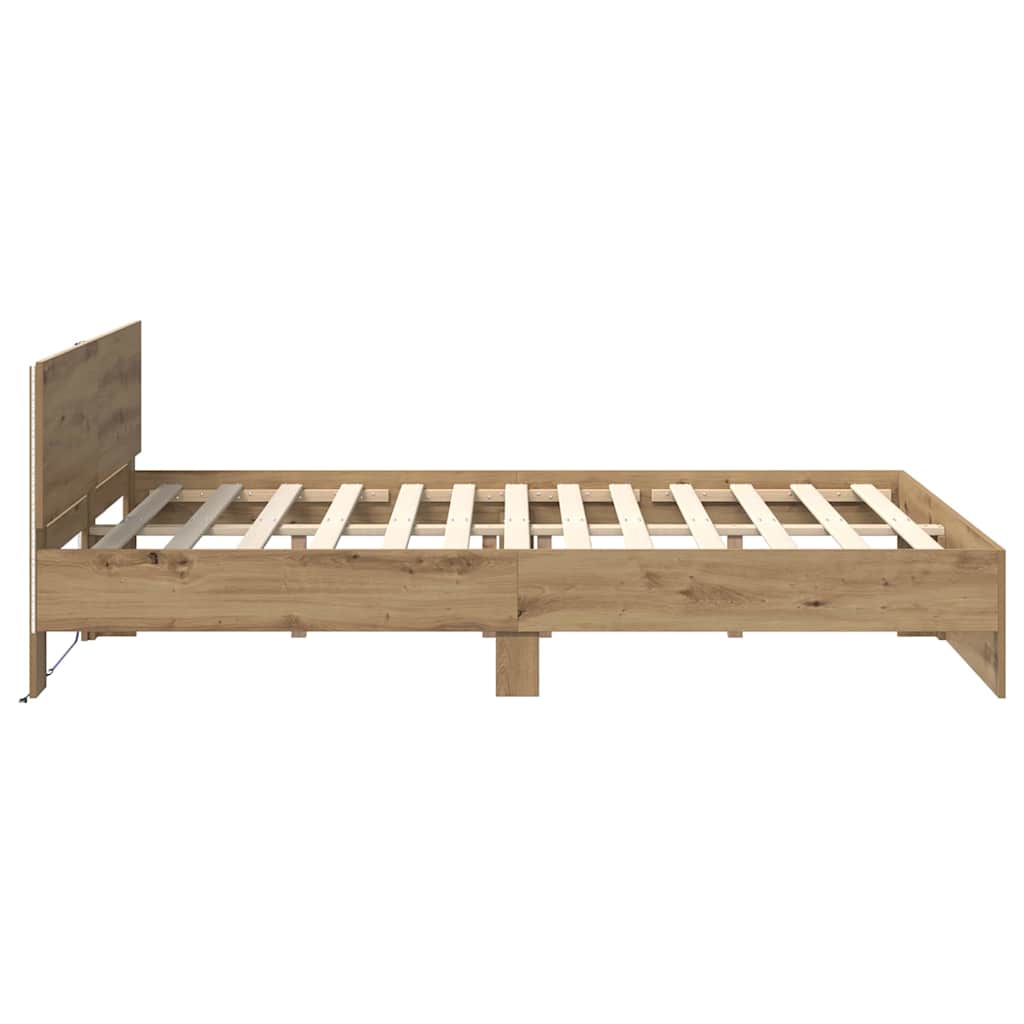Sengestel Artisan Egetræ 150 X 200 Cm Konstrueret Træ - Billede 7
