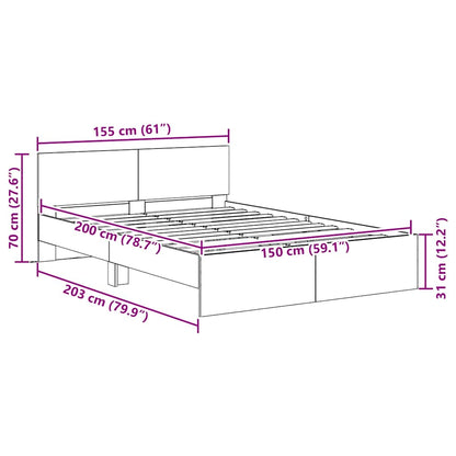 Sengestel Artisan Egetræ 150 X 200 Cm Konstrueret Træ - Billede 12