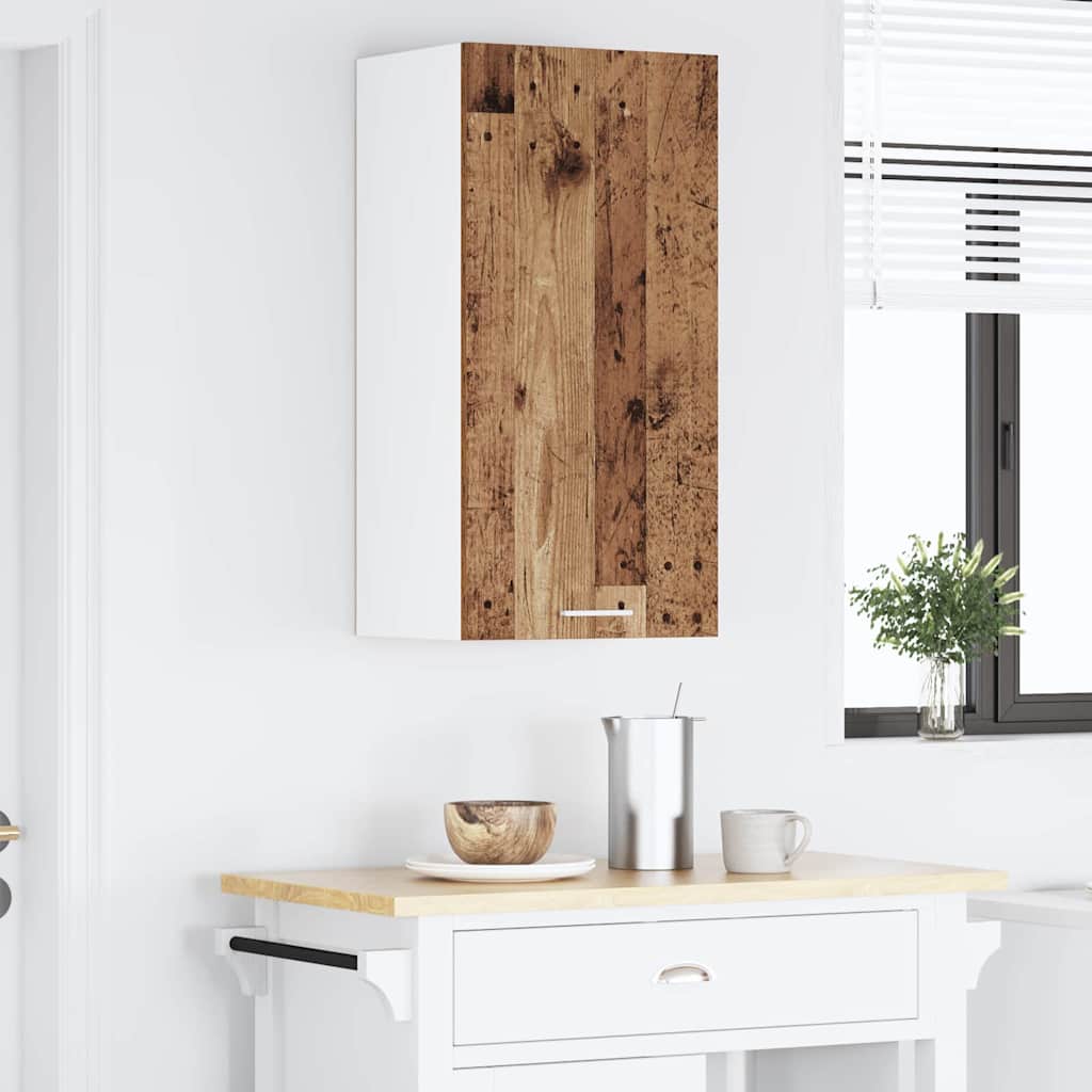 Hængeskab Gammelt Træ Og Hvid 40 X 31 X 80 Cm Konstrueret Træ - Billede 4