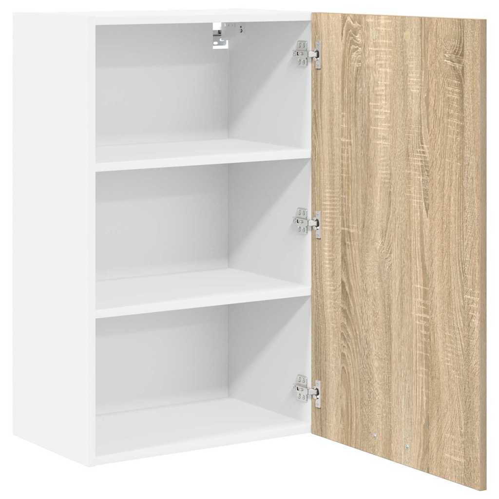 Hængeskab Sonoma Eg Og Hvid 50 X 31 X 80 Cm Konstrueret Træ - Billede 5