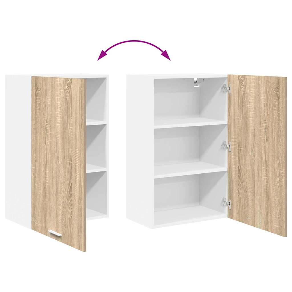 Hængeskab Sonoma Eg Og Hvid 50 X 31 X 80 Cm Konstrueret Træ - Billede 11