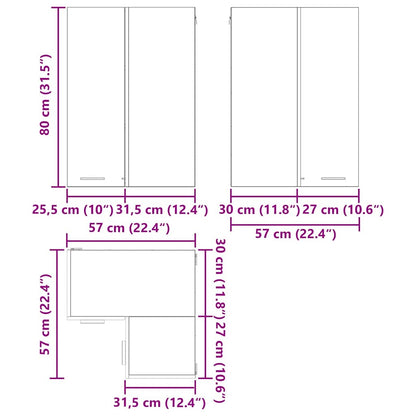 Hængeskab Gammelt Træ Og Hvid 57 X 57 X 80 Cm Konstrueret Træ - Billede 12