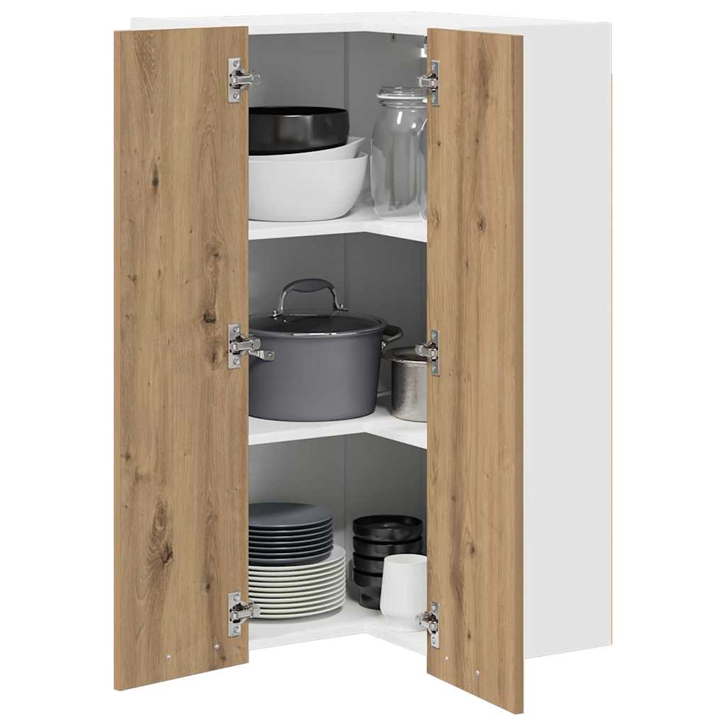 Hængeskab Artisan Eg Og Hvid 57 X 57 X 100 Cm Konstrueret Træ - Billede 3