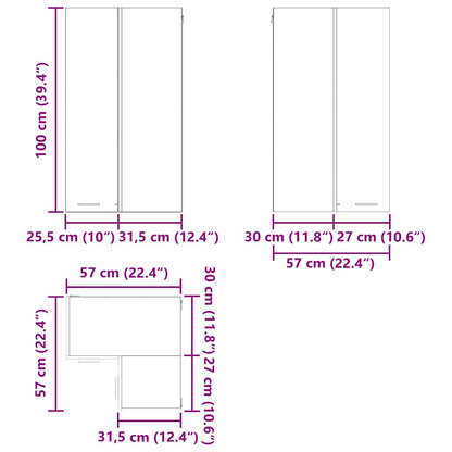 Hængeskab Artisan Eg Og Hvid 57 X 57 X 100 Cm Konstrueret Træ - Billede 12