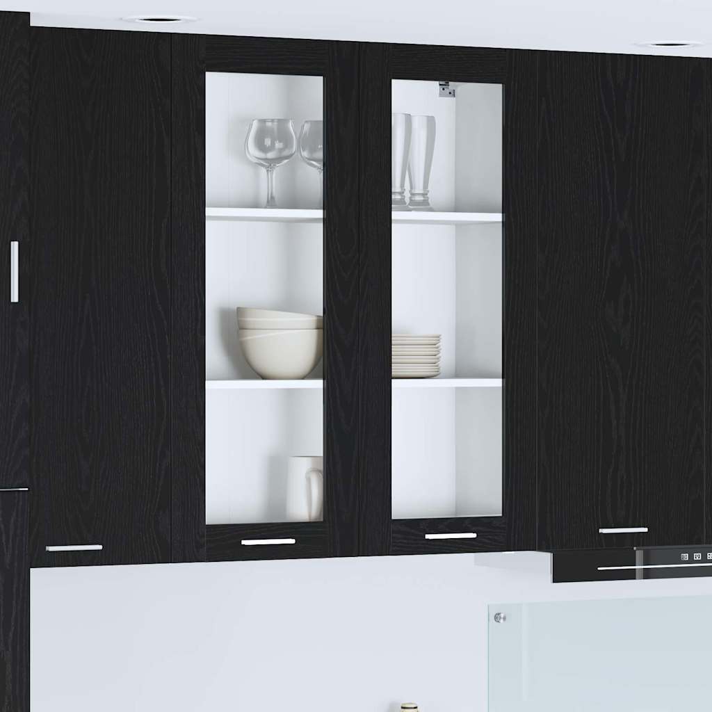 Hængeskab Med Dør Eg 80 X 31 X 100 Cm Konstrueret Træ - Hovedbillede