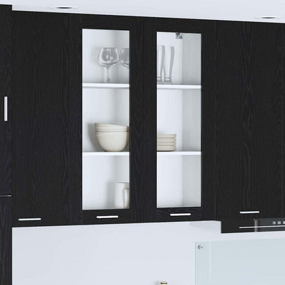 Hængeskab Med Dør Eg 80 X 31 X 100 Cm Konstrueret Træ - Hovedbillede