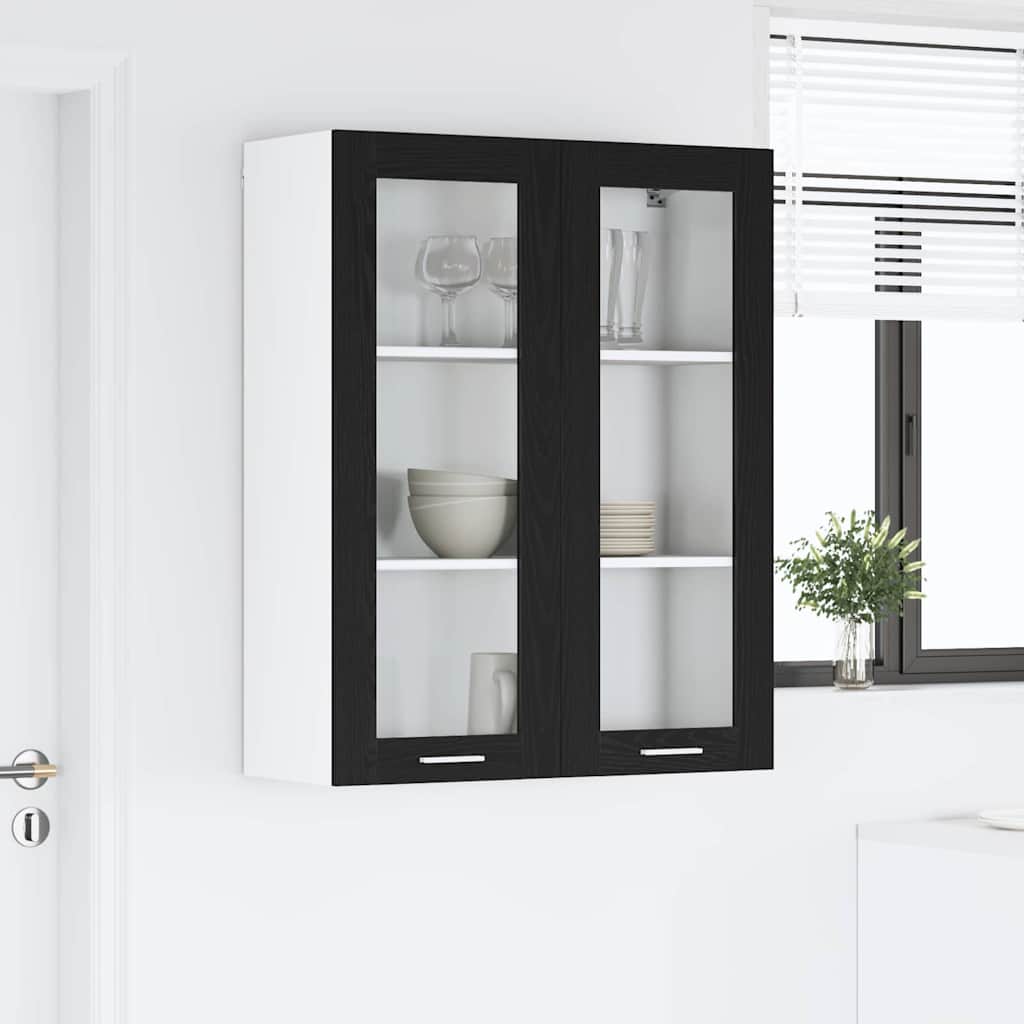 Hængeskab Med Dør Eg 80 X 31 X 100 Cm Konstrueret Træ - Billede 4