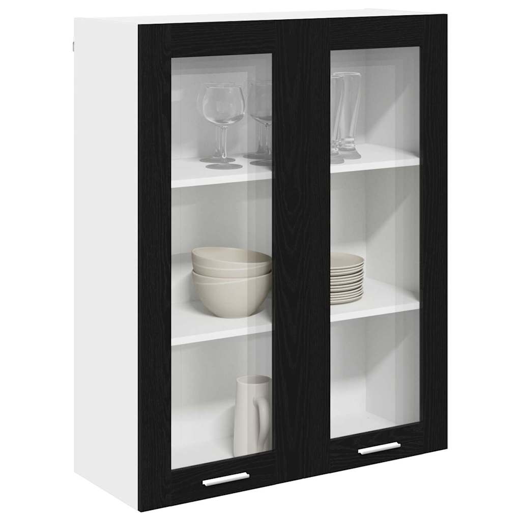 Hængeskab Med Dør Eg 80 X 31 X 100 Cm Konstrueret Træ - Billede 3