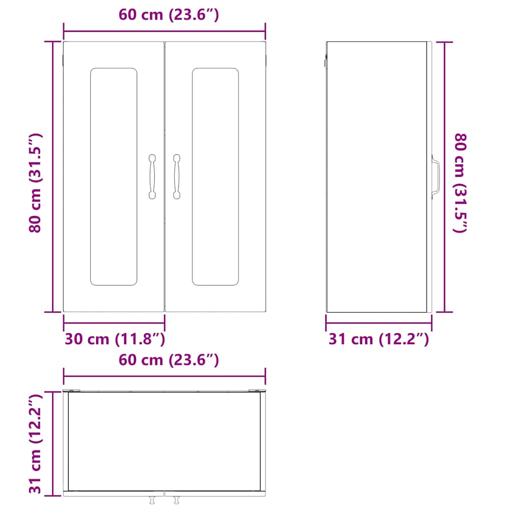 Køkkenskab Kalmar Gammelt Træ 60 X 31 X 80 Cm Konstrueret Træ - Billede 12