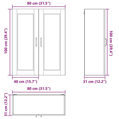 Køkkenskab Med Hylde 80 X 31 X 100 Cm Konstrueret Træ - Billede 12