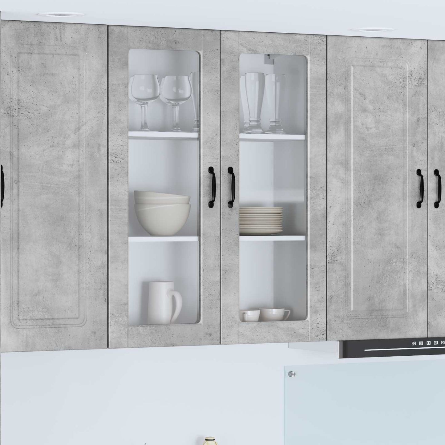 Væglågskab Porto Beton 80 X 31 X 100 Cm Konstrueret Træ - Hovedbillede