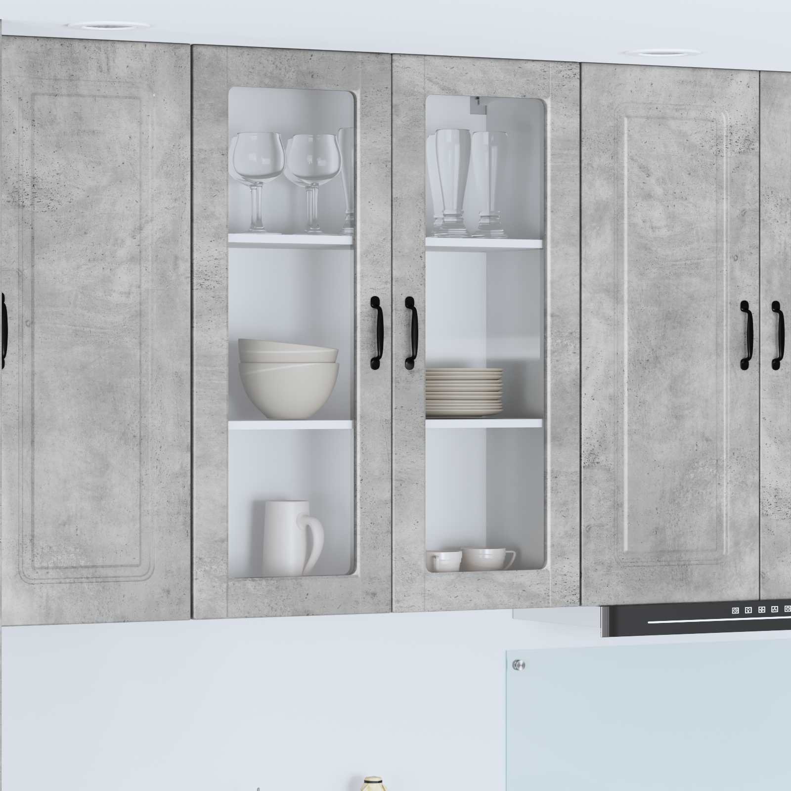 Væglågskab Porto Beton 80 X 31 X 100 Cm Konstrueret Træ - Hovedbillede