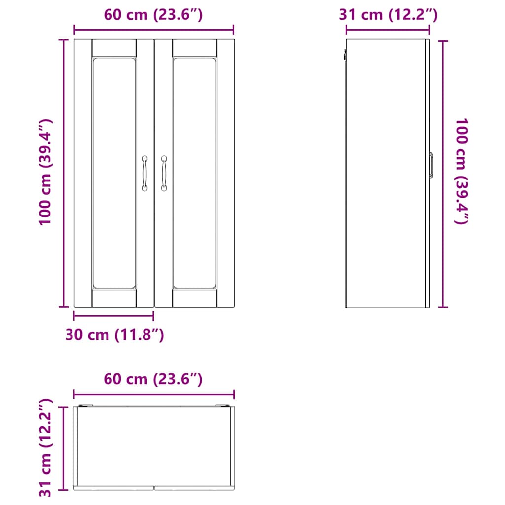 Panel Til Opvaskemaskine Artisan Egetræ 60 X 31 X 100 Cm - Billede 12