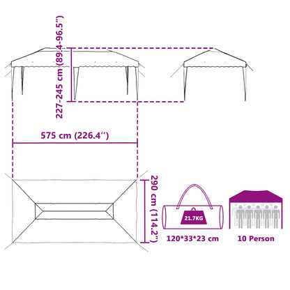 Pop-up Festtelt 575 X 290 X 245 Cm - Billede 16