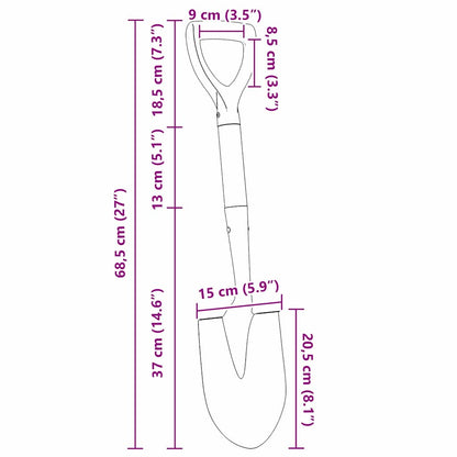Skovl 68,5 Cm Powder Coated Stål Og Solid Træ - Billede 8