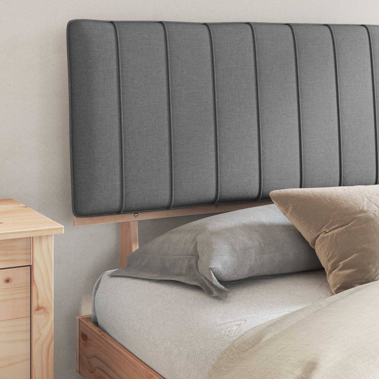 Sengestel Med Polstret Hovedgavl 180 X 200 Cm - Billede 3
