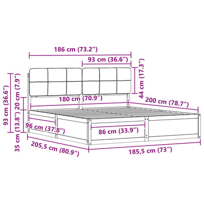 Sengestel Med Polstret Hovedgavl 180 X 200 Cm - Billede 11