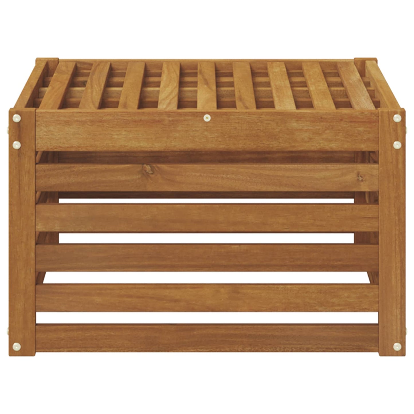 Udendørs Puf Massivt Akacietræ Naturfarvet 59 X 59 X 37 Cm - Billede 3