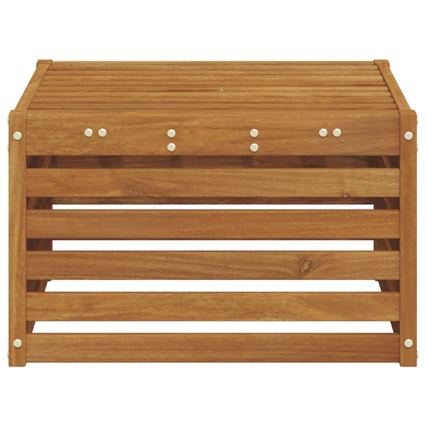 Udendørs Puf Massivt Akacietræ Naturfarvet 59 X 59 X 37 Cm - Billede 4