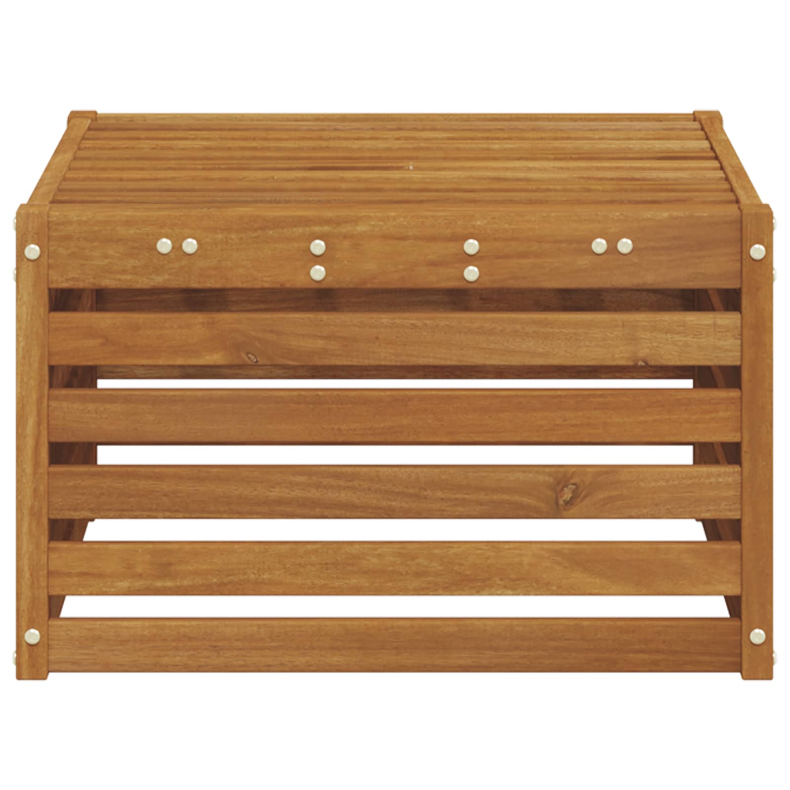 Udendørs Puf Massivt Akacietræ Naturfarvet 59 X 59 X 37 Cm - Billede 4