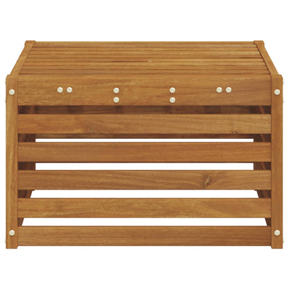 Udendørs Puf Massivt Akacietræ Naturfarvet 59 X 59 X 37 Cm - Billede 4