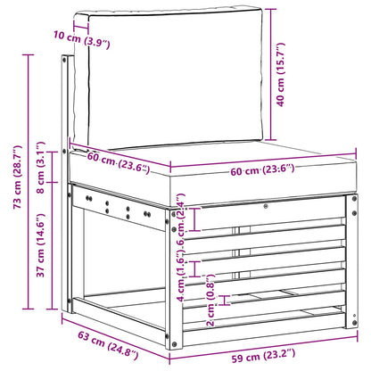 Udendørs Mellem Sofa Massivt Akacietræ - Billede 9