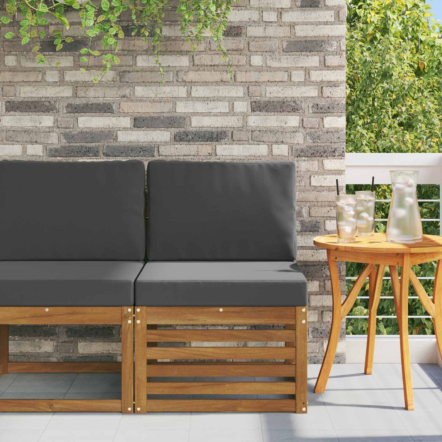 Udendørs Mellem Sofa Massivt Akacietræ - Variant 900492
