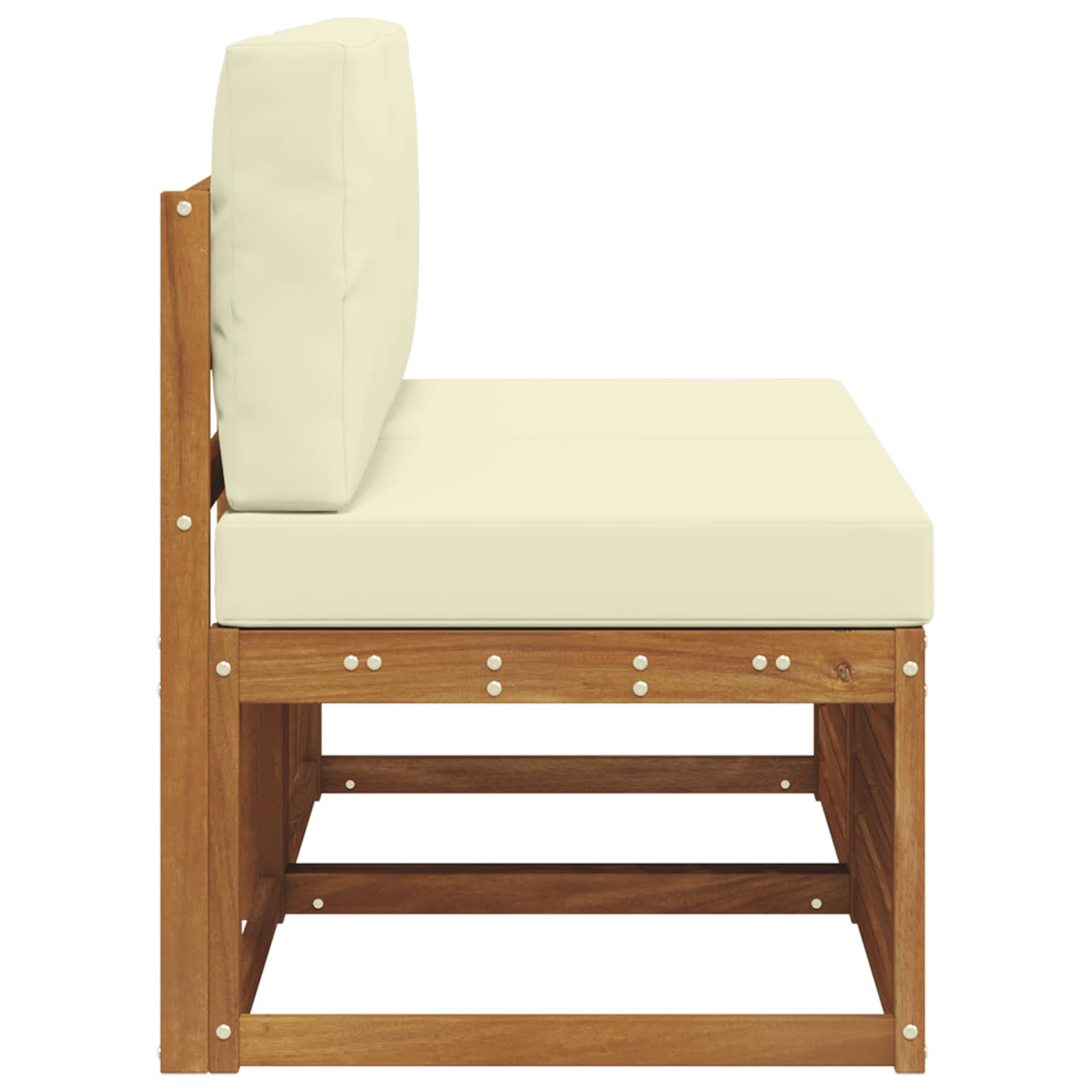 2 Stk Udendørs Mellem Sofa Massivt Akacietræ - Billede 4