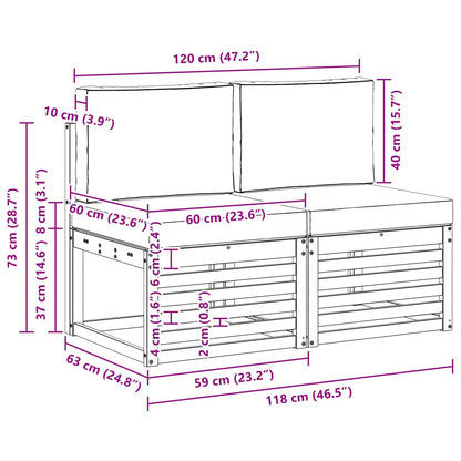 Udendørs Sofa Mellemmodul Massivt Akacietræ