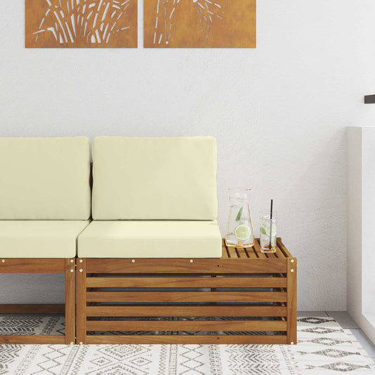 Udendørs End Sofa Naturfarvet 91 X 63 X 73 Cm Massivt Akacietræ - Hovedbillede