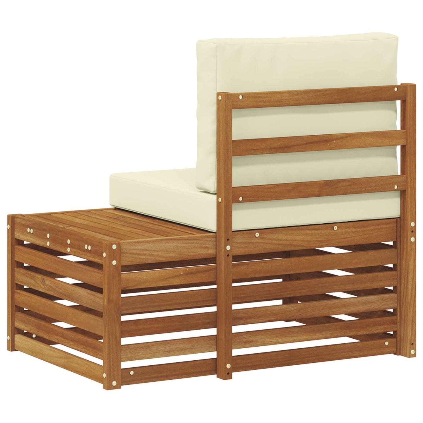 Udendørs End Sofa Naturfarvet 91 X 63 X 73 Cm Massivt Akacietræ - Billede 6