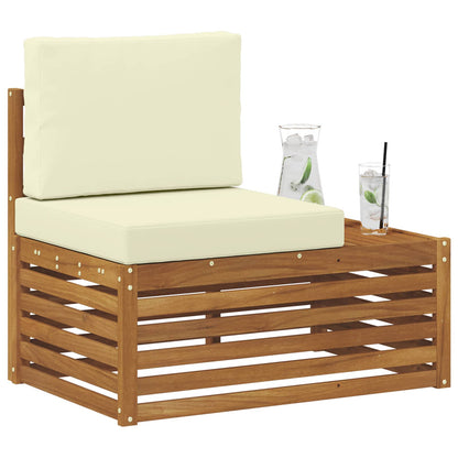 Udendørs End Sofa Naturfarvet 91 X 63 X 73 Cm Massivt Akacietræ - Billede 3