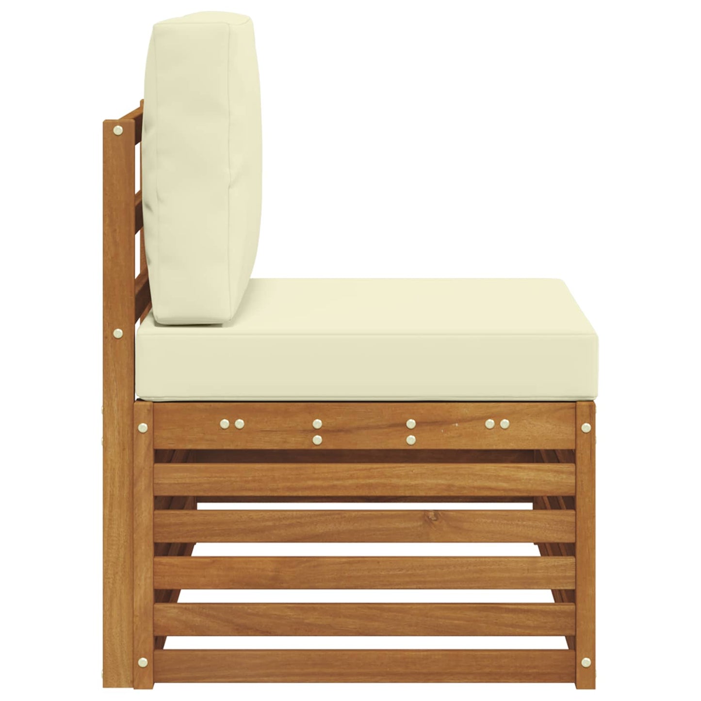 Udendørs End Sofa Naturfarvet 91 X 63 X 73 Cm Massivt Akacietræ - Billede 5