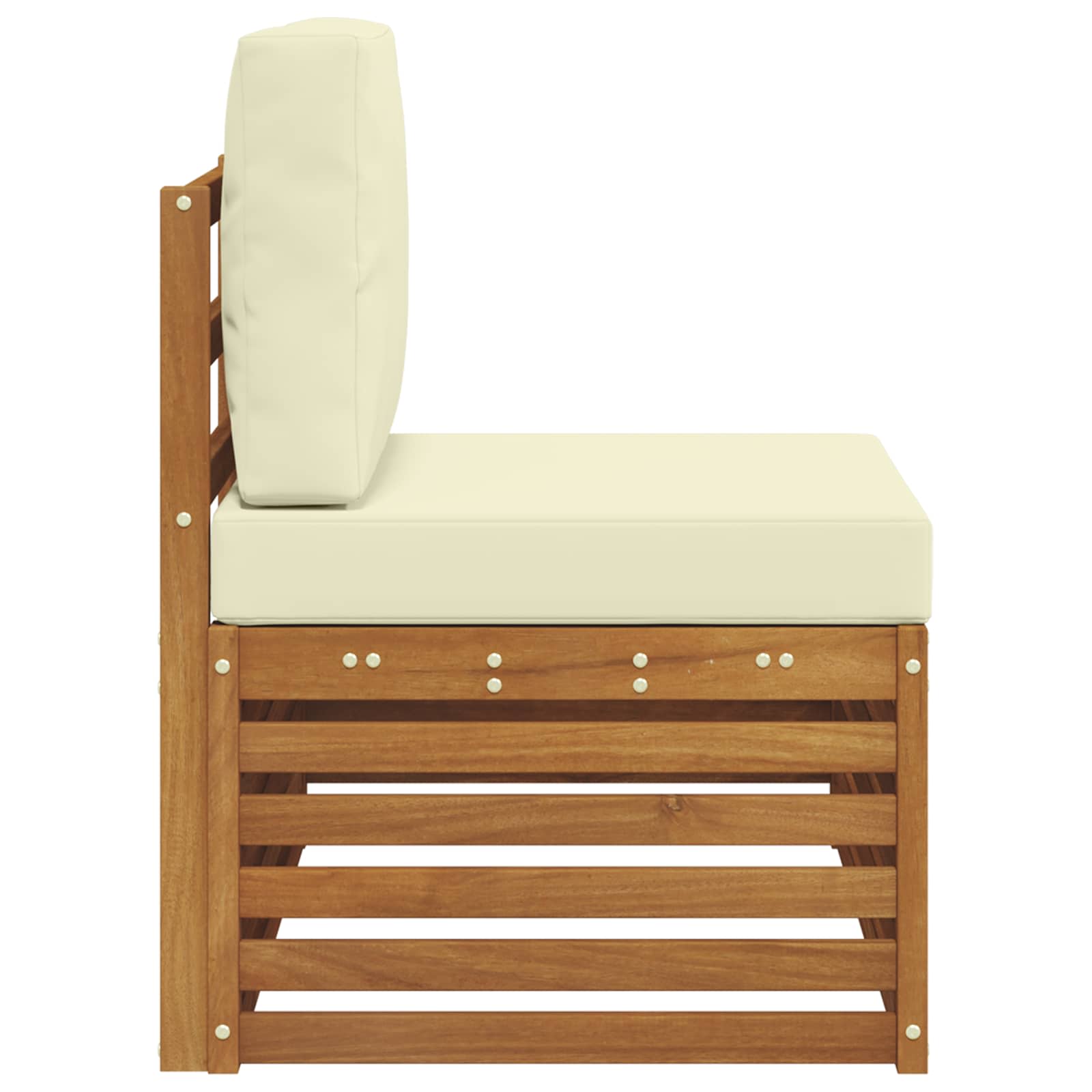 Udendørs End Sofa Naturfarvet 91 X 63 X 73 Cm Massivt Akacietræ - Billede 5