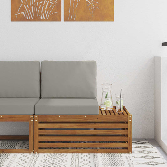 Udendørs End Sofa Naturfarvet 91 X 63 X 73 Cm Massivt Akacietræ - Hovedbillede