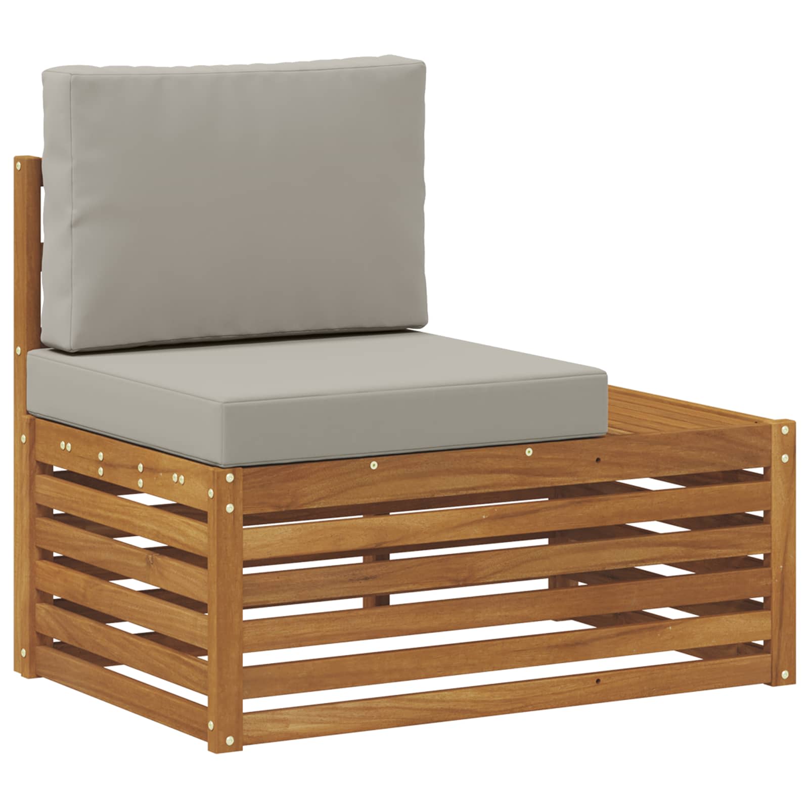 Udendørs End Sofa Naturfarvet 91 X 63 X 73 Cm Massivt Akacietræ - Billede 2