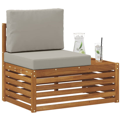 Udendørs End Sofa Naturfarvet 91 X 63 X 73 Cm Massivt Akacietræ - Billede 3
