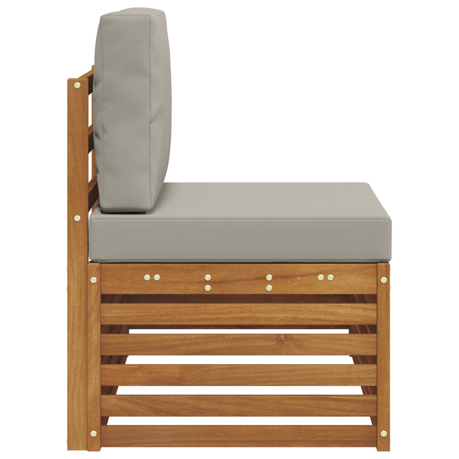 Udendørs End Sofa Naturfarvet 91 X 63 X 73 Cm Massivt Akacietræ - Billede 5