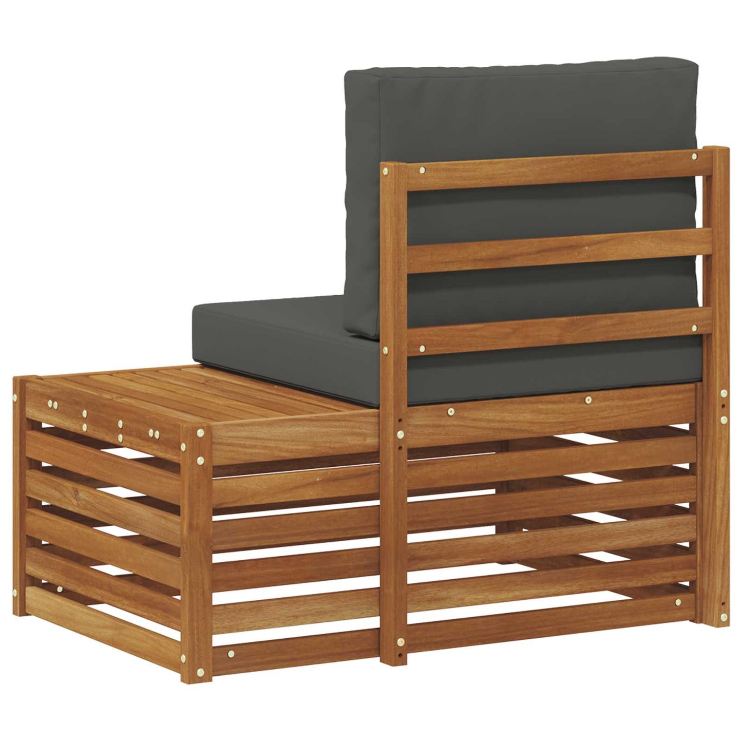 Udendørs End Sofa Naturfarvet 91 X 63 X 73 Cm Massivt Akacietræ - Billede 6