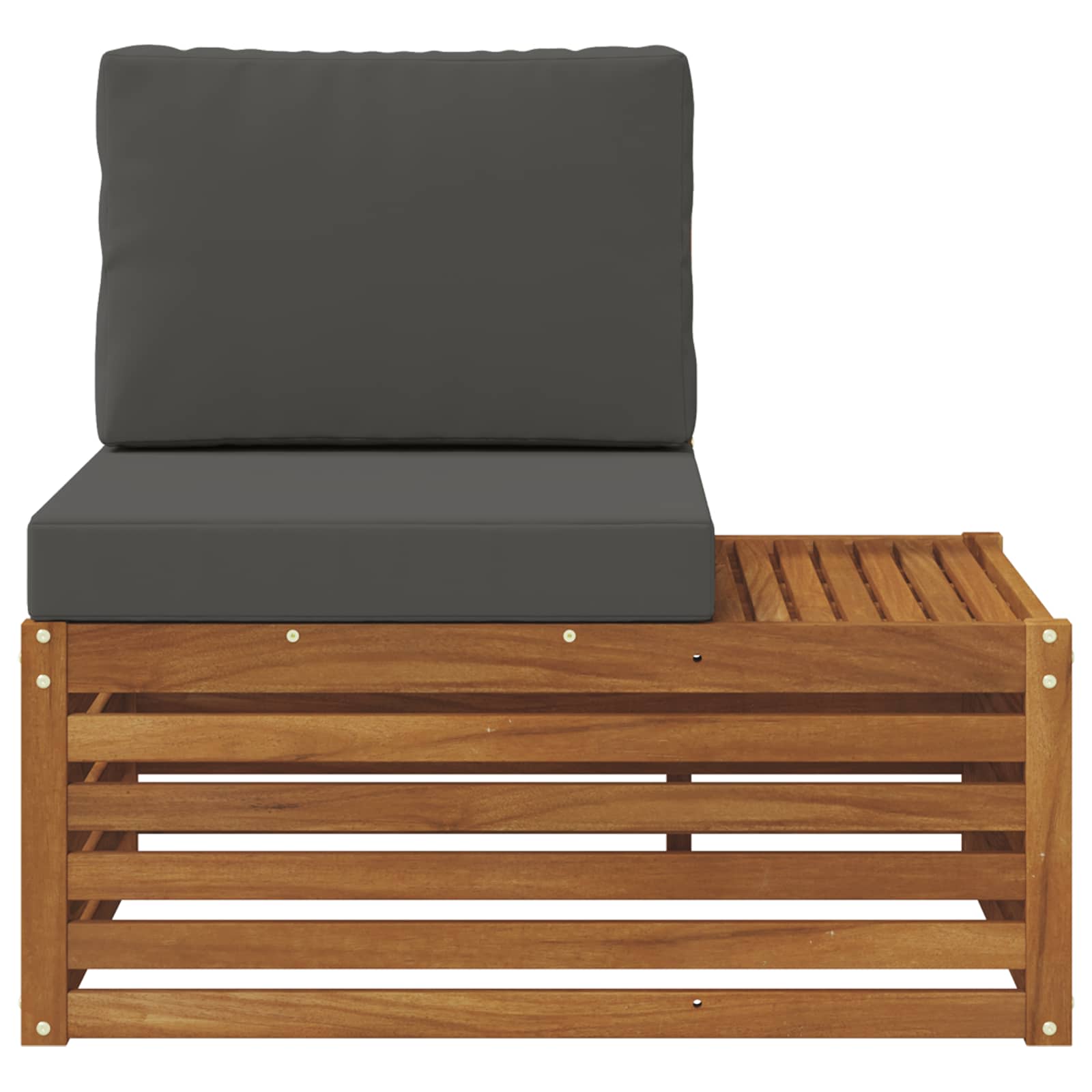Udendørs End Sofa Naturfarvet 91 X 63 X 73 Cm Massivt Akacietræ - Billede 4