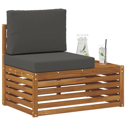Udendørs End Sofa Naturfarvet 91 X 63 X 73 Cm Massivt Akacietræ - Billede 3