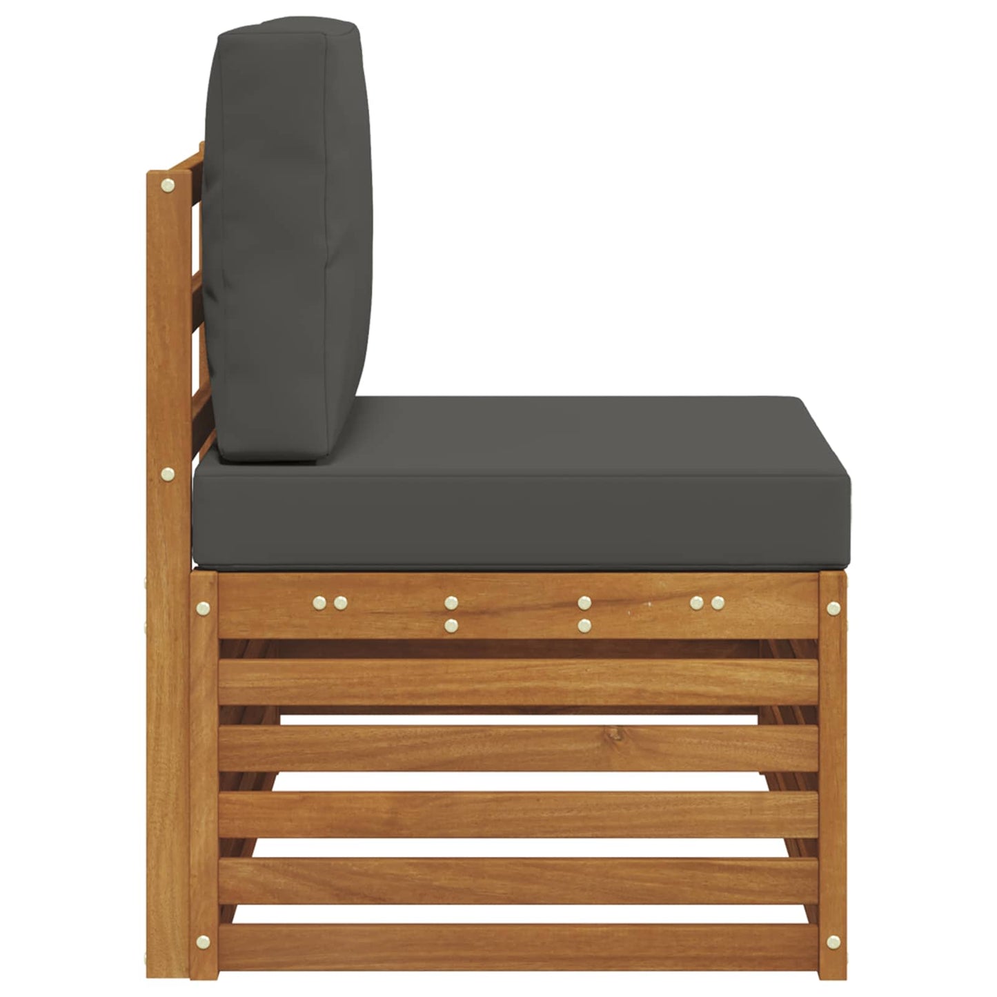 Udendørs End Sofa Naturfarvet 91 X 63 X 73 Cm Massivt Akacietræ - Billede 5