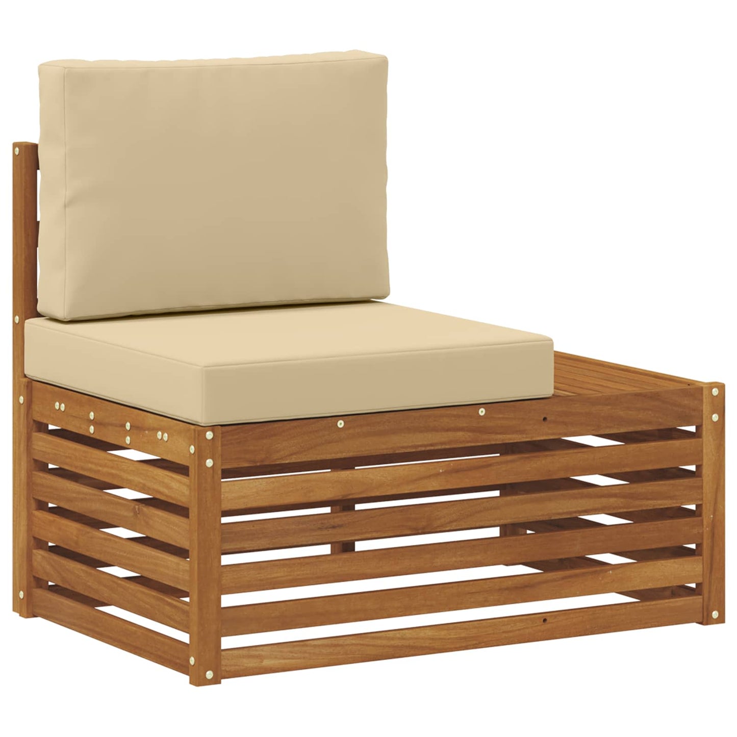 Udendørs End Sofa Naturfarvet 91 X 63 X 73 Cm Massivt Akacietræ - Billede 2
