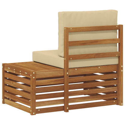 Udendørs End Sofa Naturfarvet 91 X 63 X 73 Cm Massivt Akacietræ - Billede 6