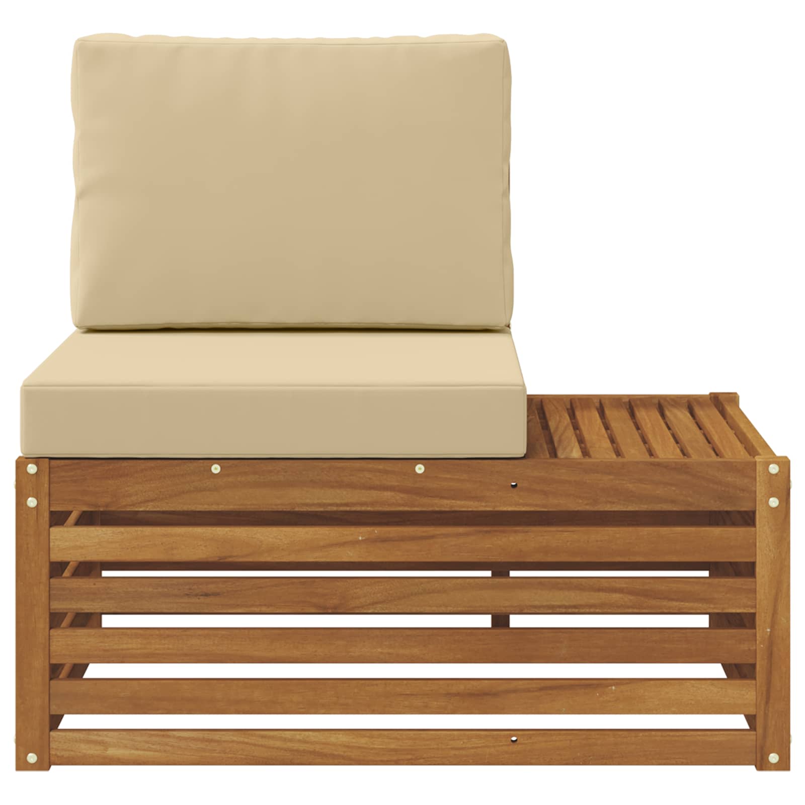 Udendørs End Sofa Naturfarvet 91 X 63 X 73 Cm Massivt Akacietræ - Billede 4
